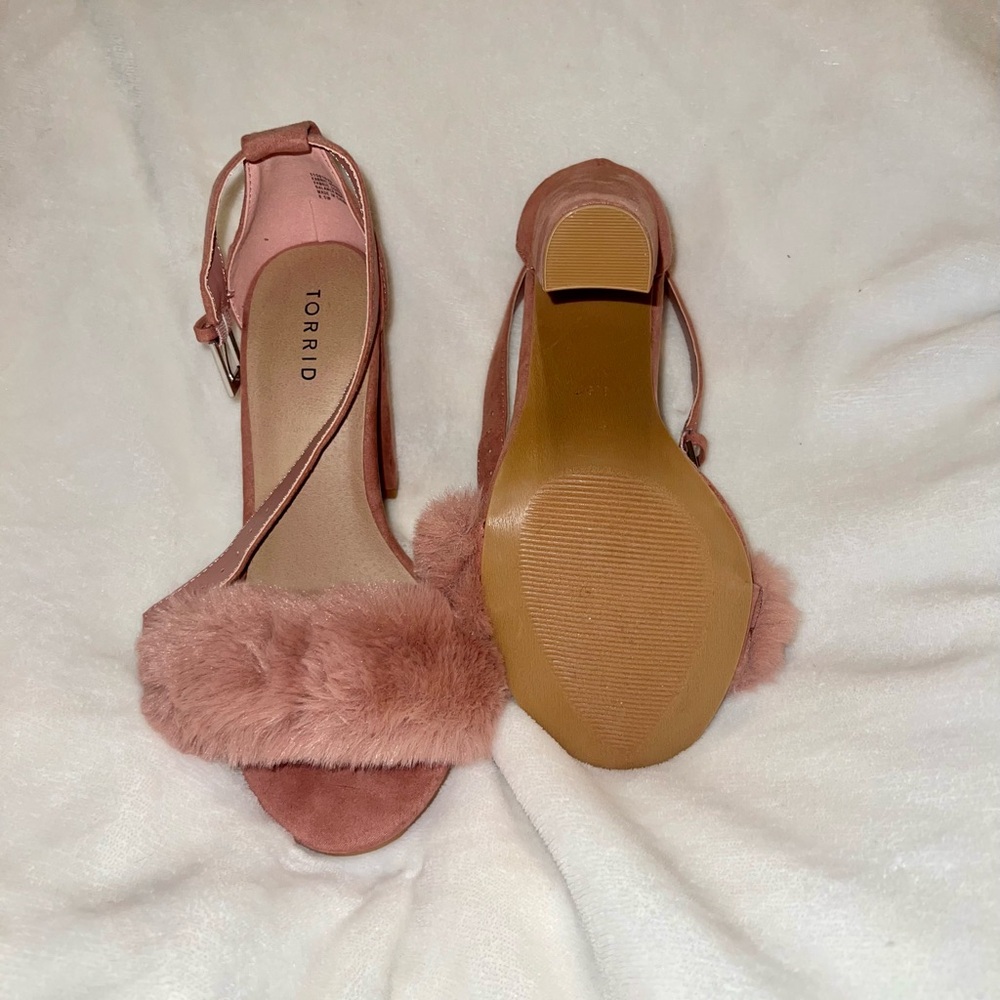 Flirty Pretty in Pink Torrid Mauve faux fur heel